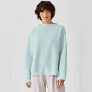 Eileen Fisher Lightweight Boiled Wool Box-Top in Responsible Wool in Clearwater